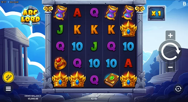 Selve spillet på 5x5 gitteret i Arc Lord
